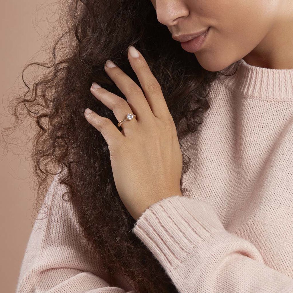 Anello Golden Dream Placcato Oro Giallo Cubic Zirconia