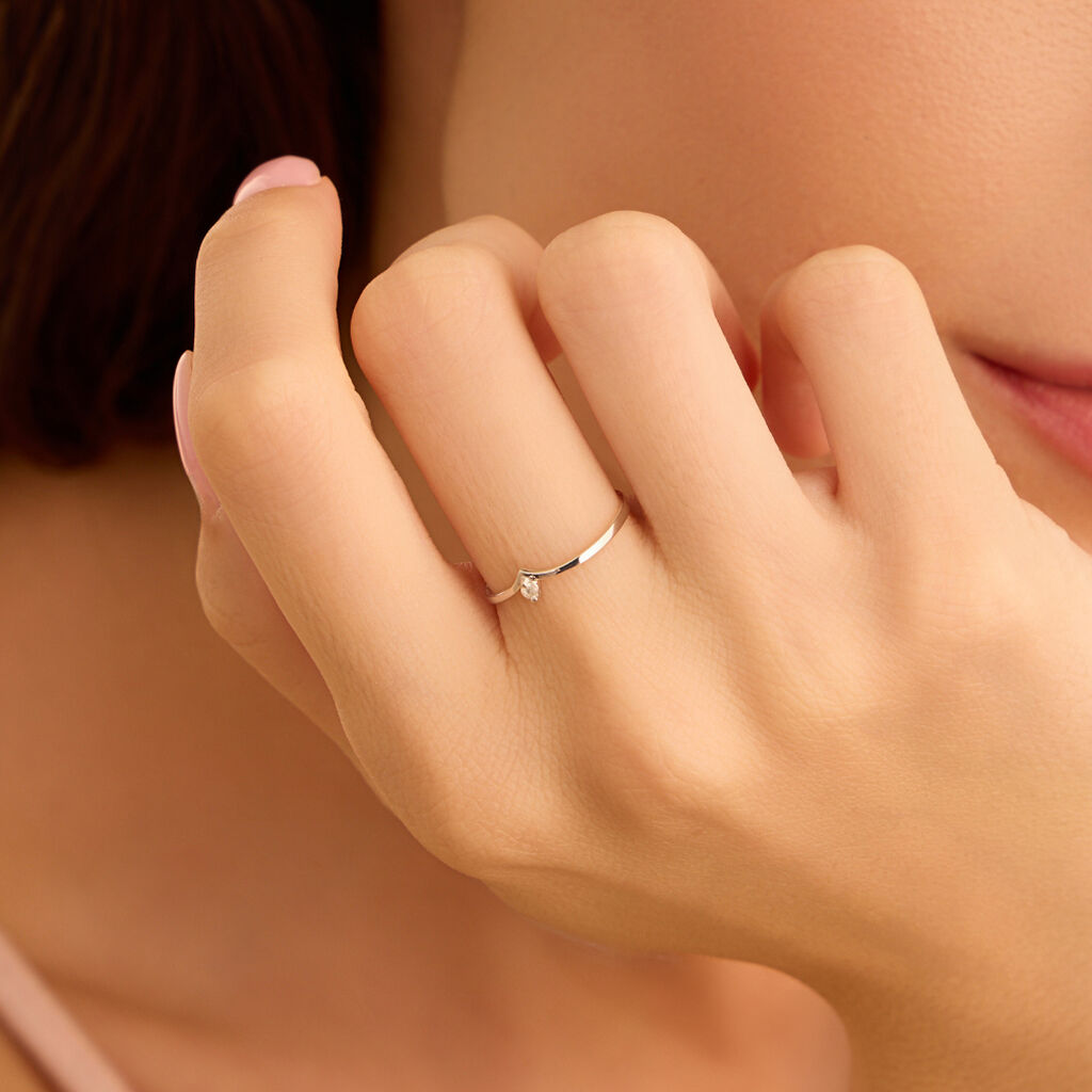 Anello Fantasia Sophia Oro Bianco Diamante