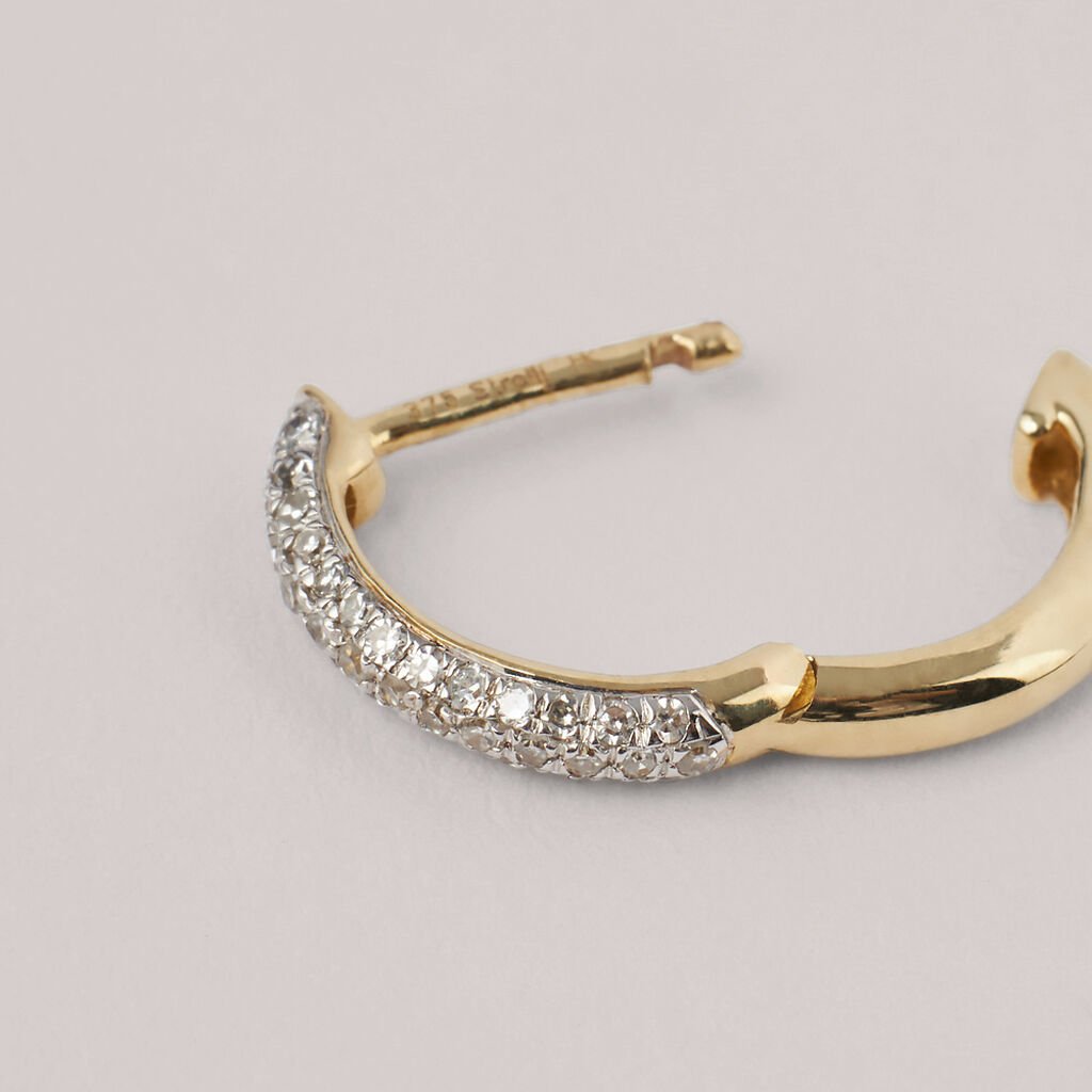 Mono Orecchino A Cerchio Sophia Oro Giallo Diamante - Mono Orecchino Donna | Stroili