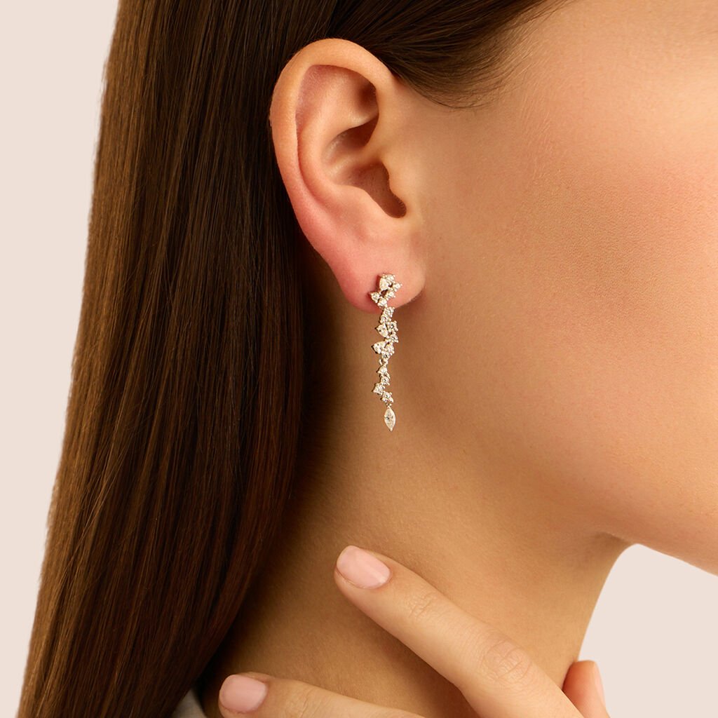 Orecchini Pendenti Silver Elegance Argento Rodiato Cubic Zirconia