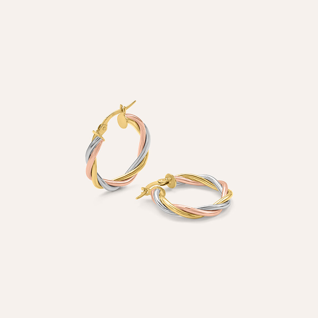 Orecchini A Cerchio Gold Essence Oro Tricolore - Gioielli Donna | Stroili