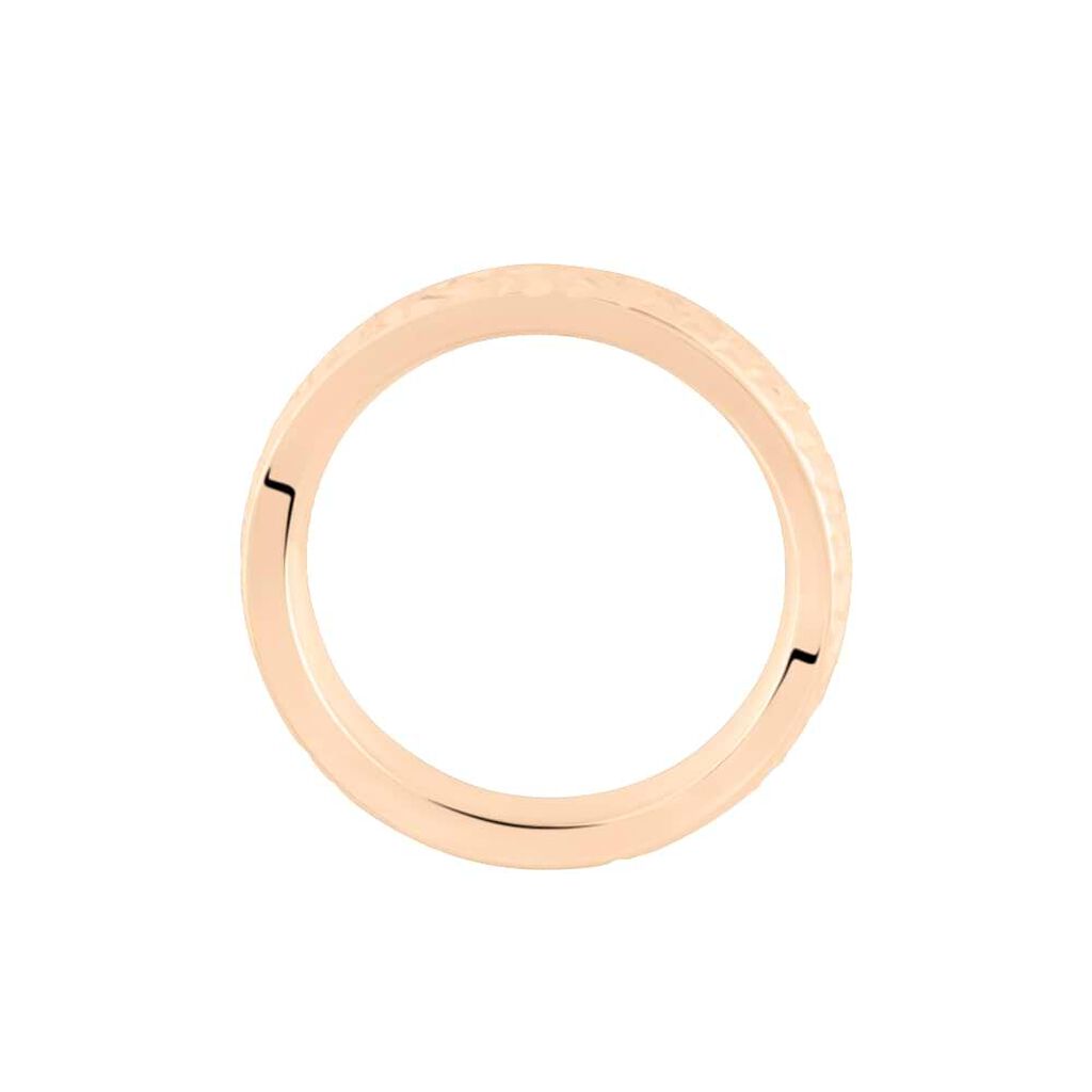 Fede Comoda Leggera Squadrata Diamantata 4 mm Oro Rosa - Anelli con Incisione Donna | Stroili