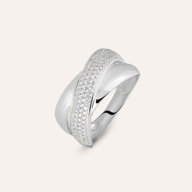 Anello Fascia Claire Oro Bianco Cubic Zirconia