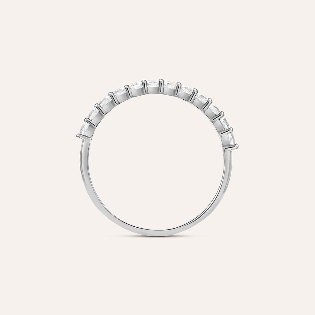 Anello Semi-eternity Claire Oro Bianco Cubic Zirconia - Anelli con Pietre Donna | Stroili