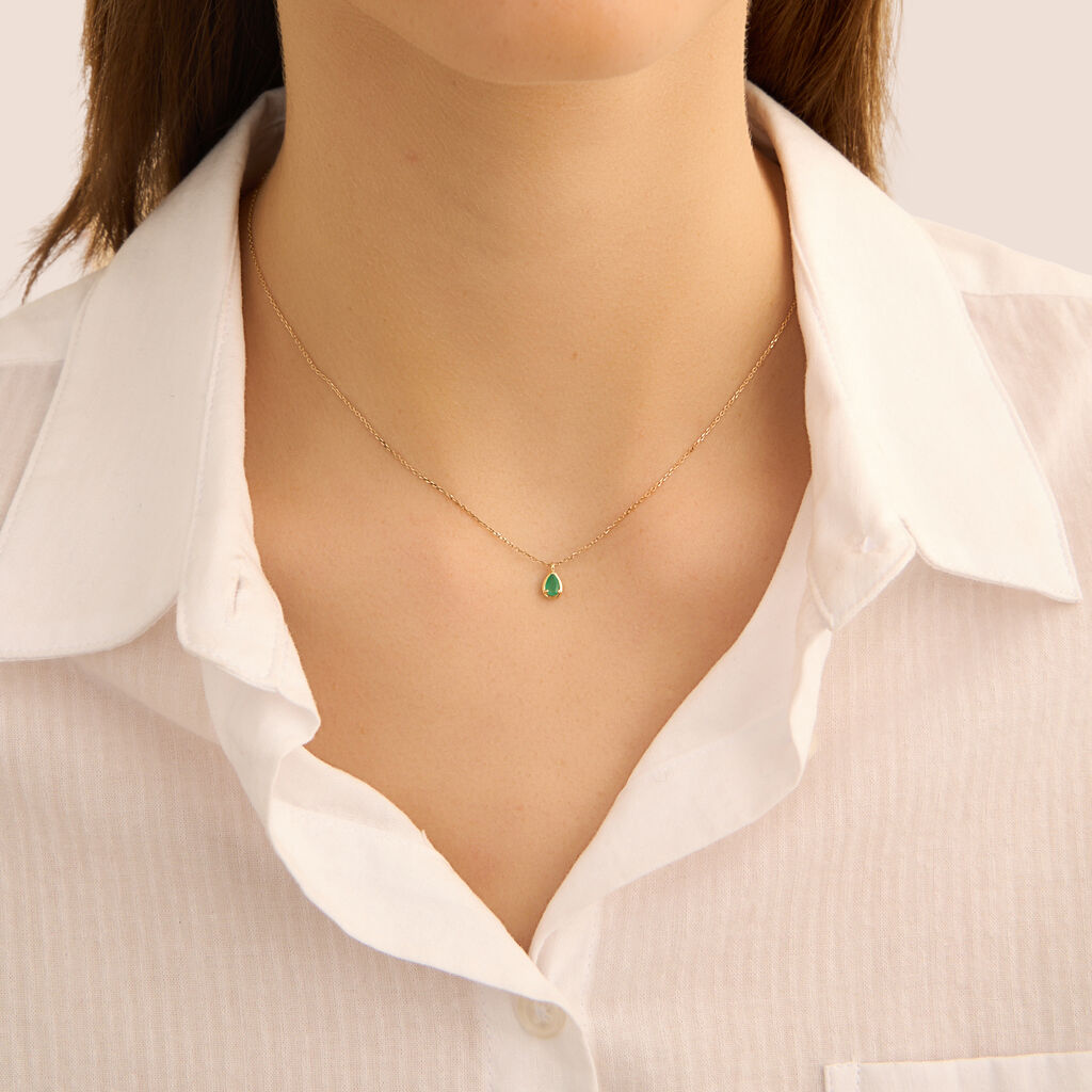 Collana Punto Luce Charlotte Oro Giallo Smeraldo