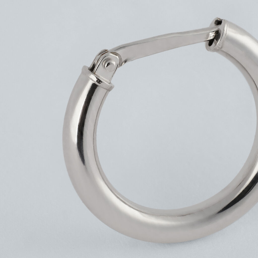 Mono Orecchino A Cerchio Toujours Oro Bianco - Mono Orecchino Unisex | Stroili