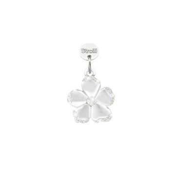 Charm in argento rodiato e glitter