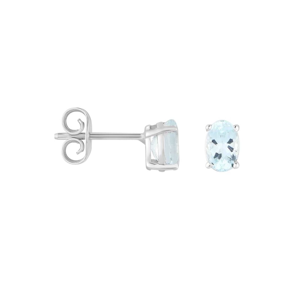 Orecchini Lobo Punto Luce Acquamarina Oro Bianco Acquamarina - Orecchini a Lobo Donna | Stroili