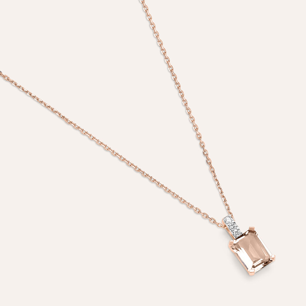Collana Jasmine Oro Rosa Morganite Diamante - Collane Donna | Stroili