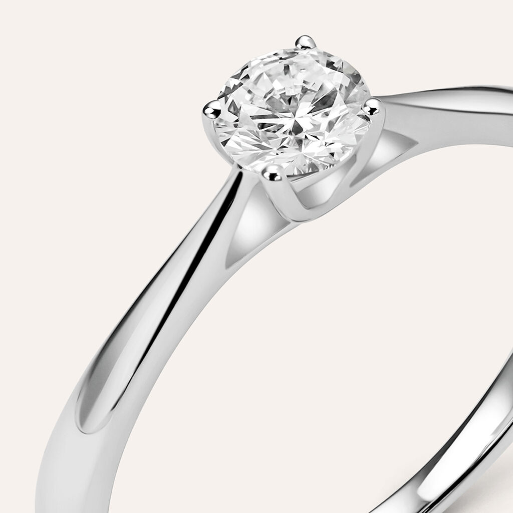 Anello Solitario Diamade Oro Bianco Diamante Lab-Grown