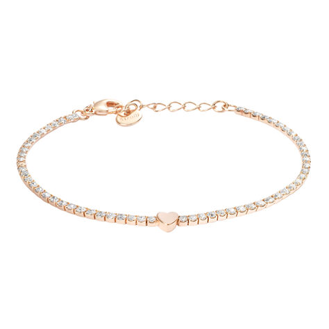 Bracciale Tennis Romantic Shine Metallo Rosa Cristallo - Bracciali Tennis Donna | Stroili