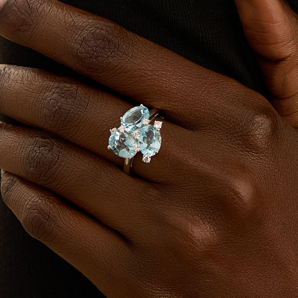 Anello Fantasia Amélie Oro Bianco Topazio Cubic Zirconia