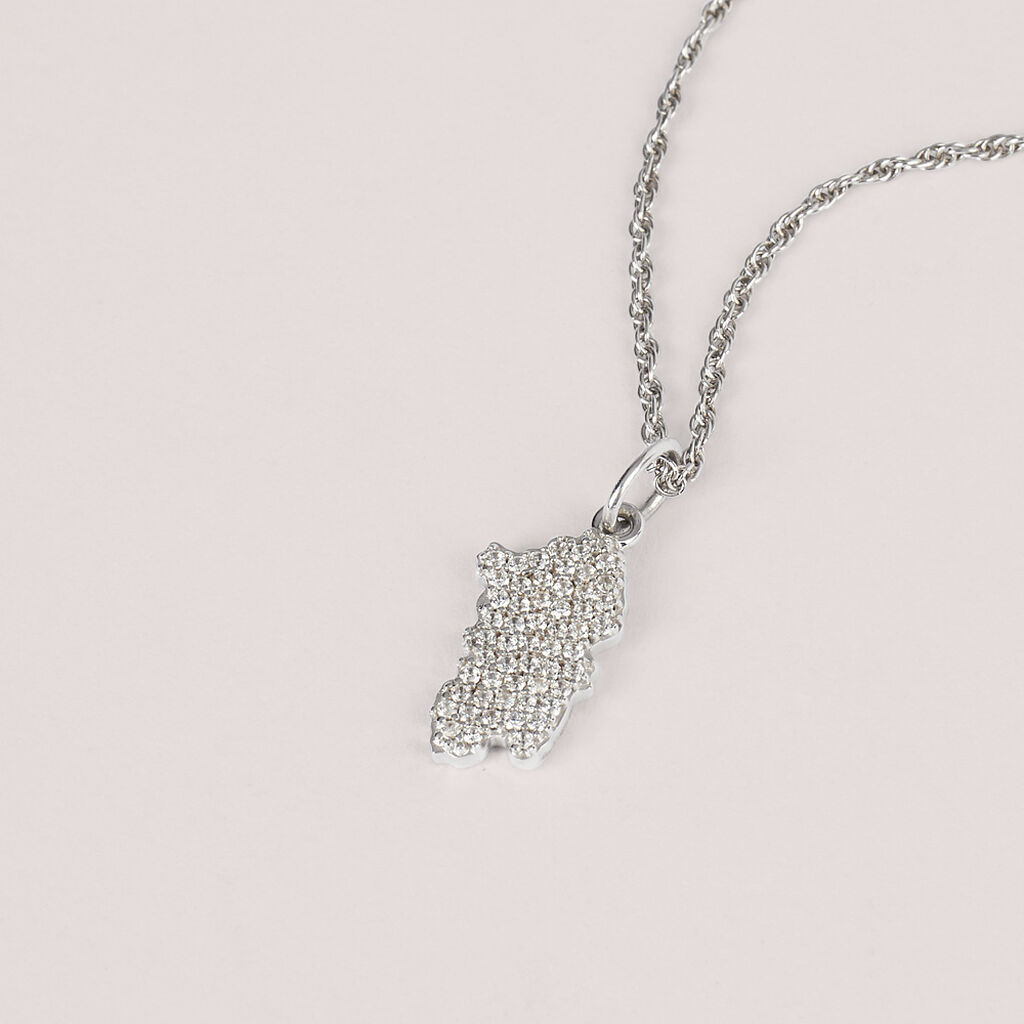 Pendente Saluti&Baci Sardegna Love Beats Argento Rodiato Cubic Zirconia - Ciondoli Donna | Stroili