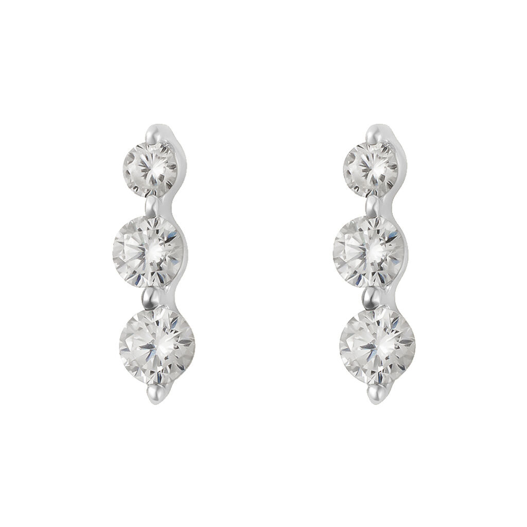 Orecchini Lobo Trilogy Silver Elegance Argento Rodiato Cubic Zirconia - Orecchini a Lobo Donna | Stroili