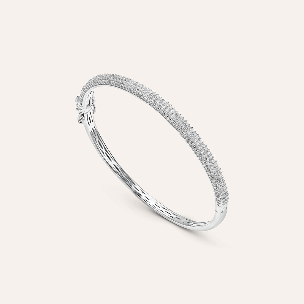 Bangle Silver Shine Argento Rodiato Cubic Zirconia