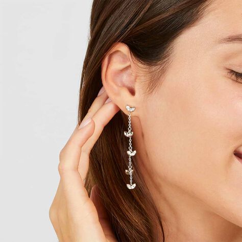 Orecchini pendenti Lady Chic Acciaio Foglie e Cristalli - Orecchini Pendenti Donna | Stroili