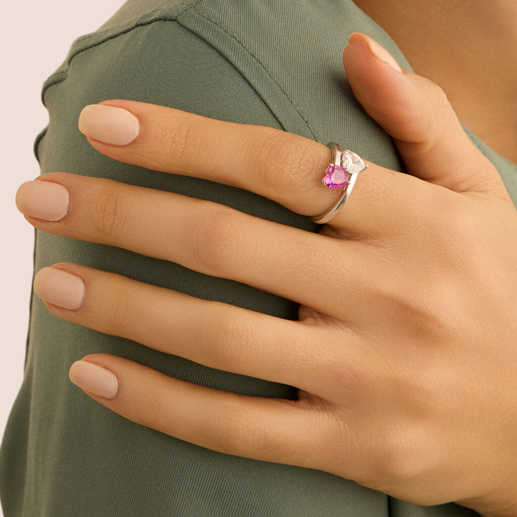 Anello Contrarie Silver Elegance Argento Rodiato Cubic Zirconia - Anelli con Pietre Donna | Stroili