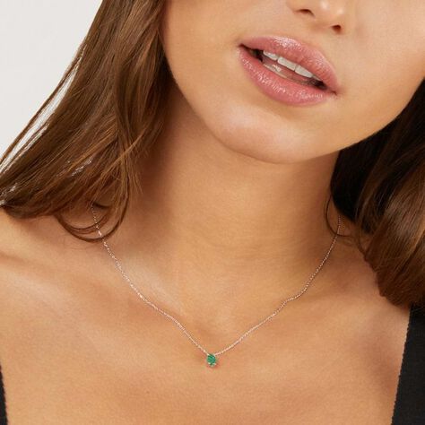 Collana Punto Luce Charlotte Oro Bianco Smeraldo - Collane Punto Luce Donna | Stroili