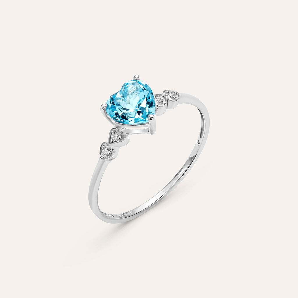 Anello Solitario Am&eacute;lie Oro Bianco Topazio Cubic Zirconia