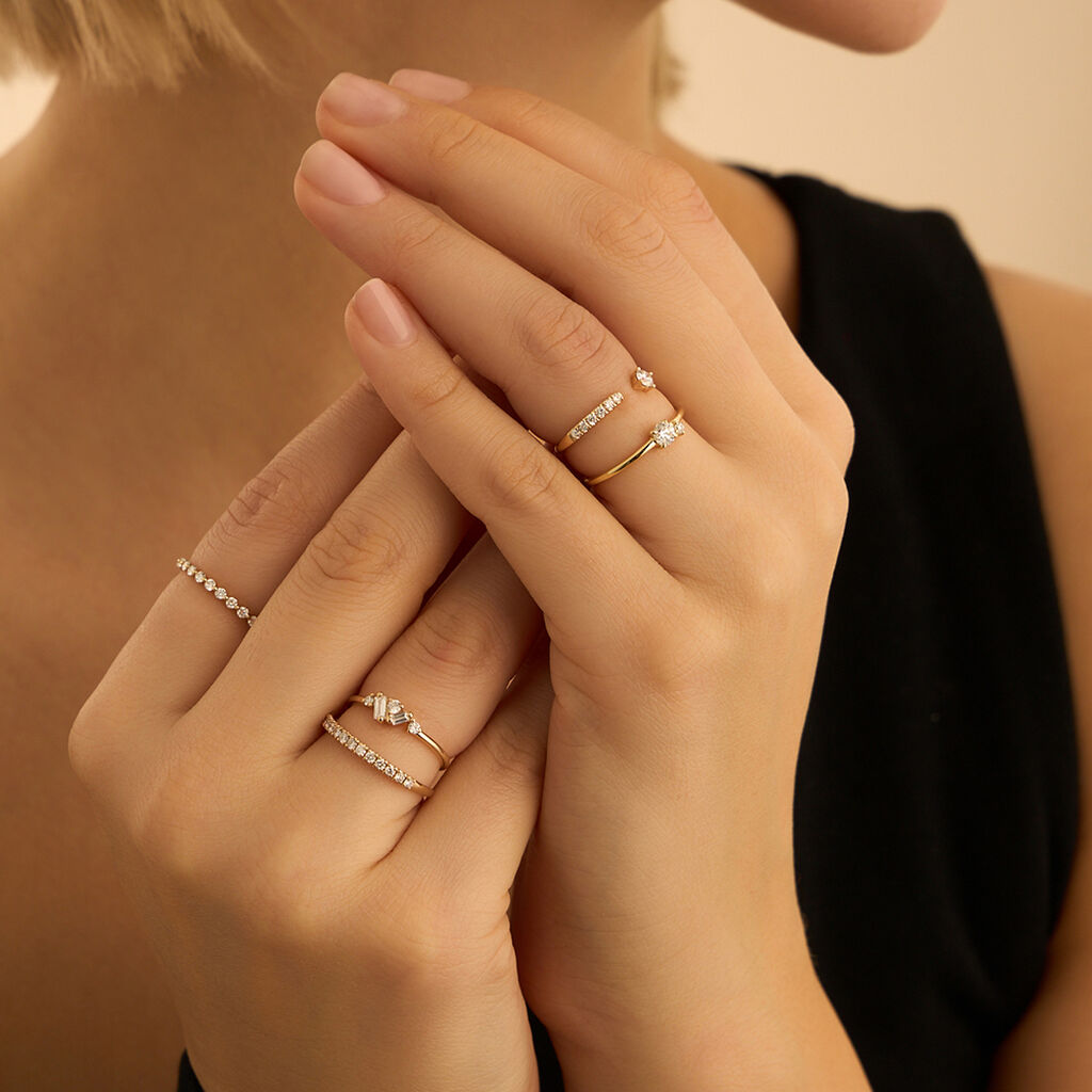 Anello Bilogy Diamade Glam Oro Giallo Diamante Lab-Grown