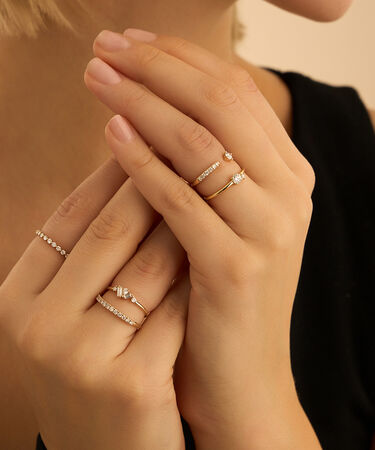 Anello Bilogy Diamade Glam Oro Giallo Diamante Lab-Grown