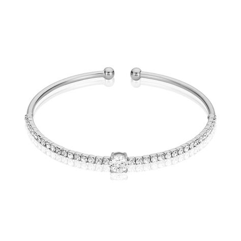 Bangle in metallo rodiato e strass - Bracciali Donna | Stroili