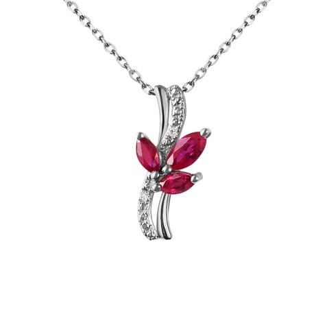 Collana Charlotte Oro Bianco Rubino - Collane Donna | Stroili