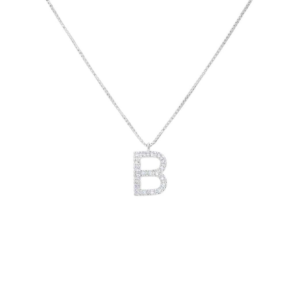 Collana Diamond Letters Oro Bianco Diamante - Collane Donna | Stroili