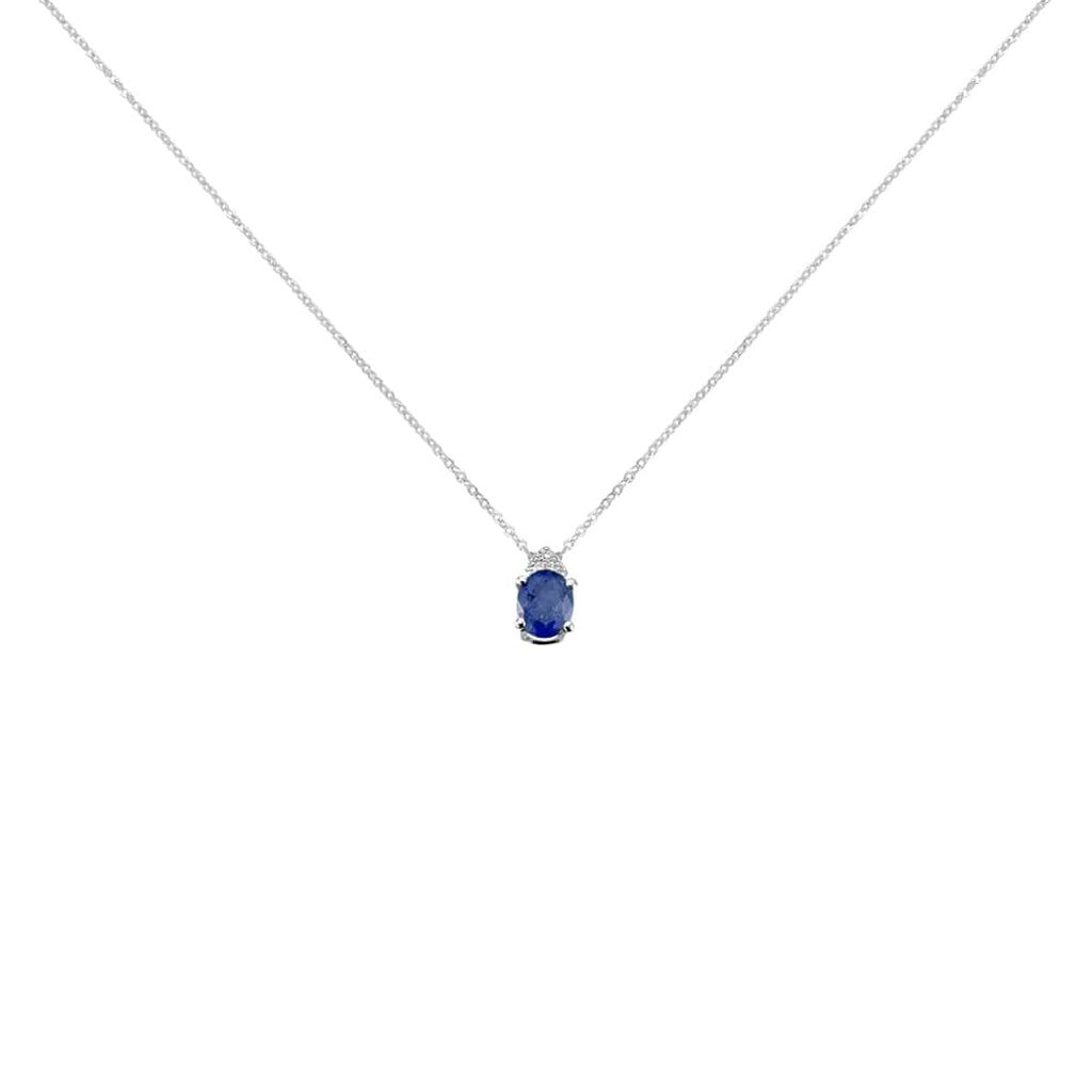 Collana Punto Luce Elizabeth Crown Oro Bianco Zaffiro Diamante - Collane Punto Luce Donna | Stroili