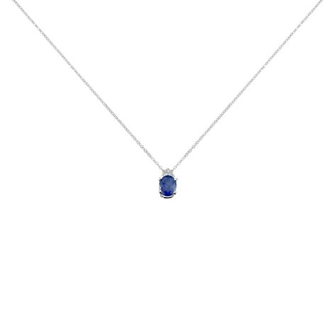 Collana Punto Luce Elizabeth Crown Oro Bianco Zaffiro Diamante - Collane Punto Luce Donna | Stroili