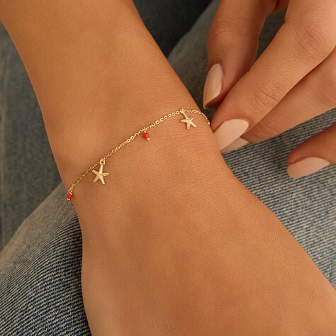 Bracciale Beverly Oro Giallo Corallo - Bracciali Amicizia Donna | Stroili