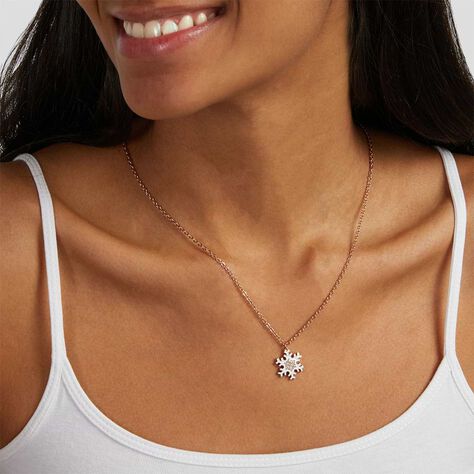 Collana Lady Sweet Acciaio Rosato Fiocco di neve e Cristalli - Collane Donna | Stroili
