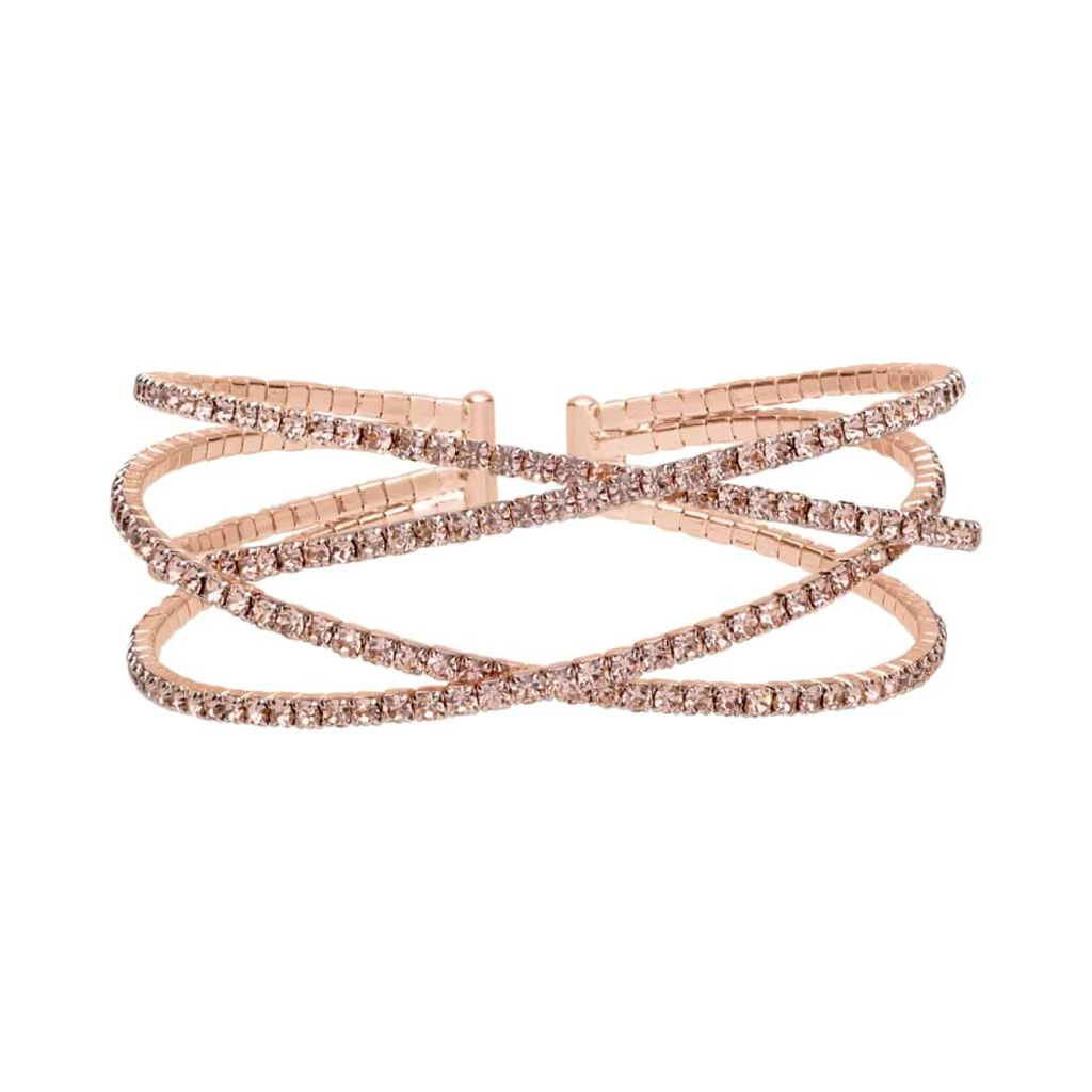 Bangle Romantic Shine Metallo Rosa Cristallo - Bracciali Rigidi Donna | Stroili