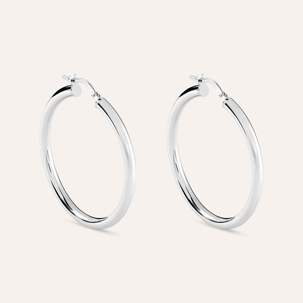 Orecchini A Cerchio Toujours Oro Bianco