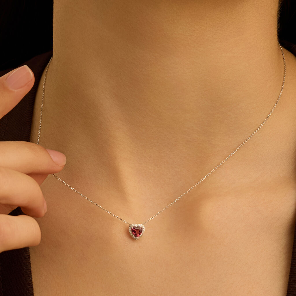 Collana Jasmine Oro Bianco Rodolite Diamante