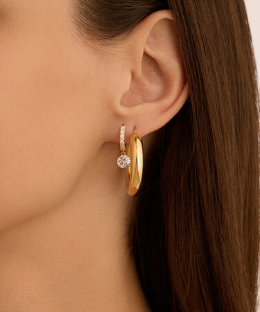 Orecchini A Cerchio Toujours Oro Giallo Cubic Zirconia