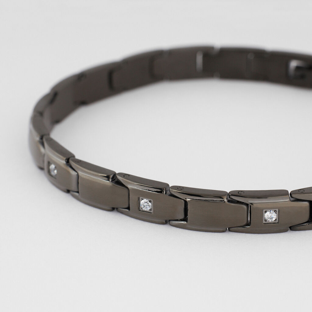 Bracciale Man Code Acciaio Nero Cubic Zirconia - Bracciali Uomo | Stroili
