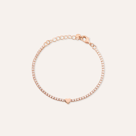 Bracciale Tennis Romantic Shine Metallo Rosa Cristallo - Bracciali Tennis Donna | Stroili