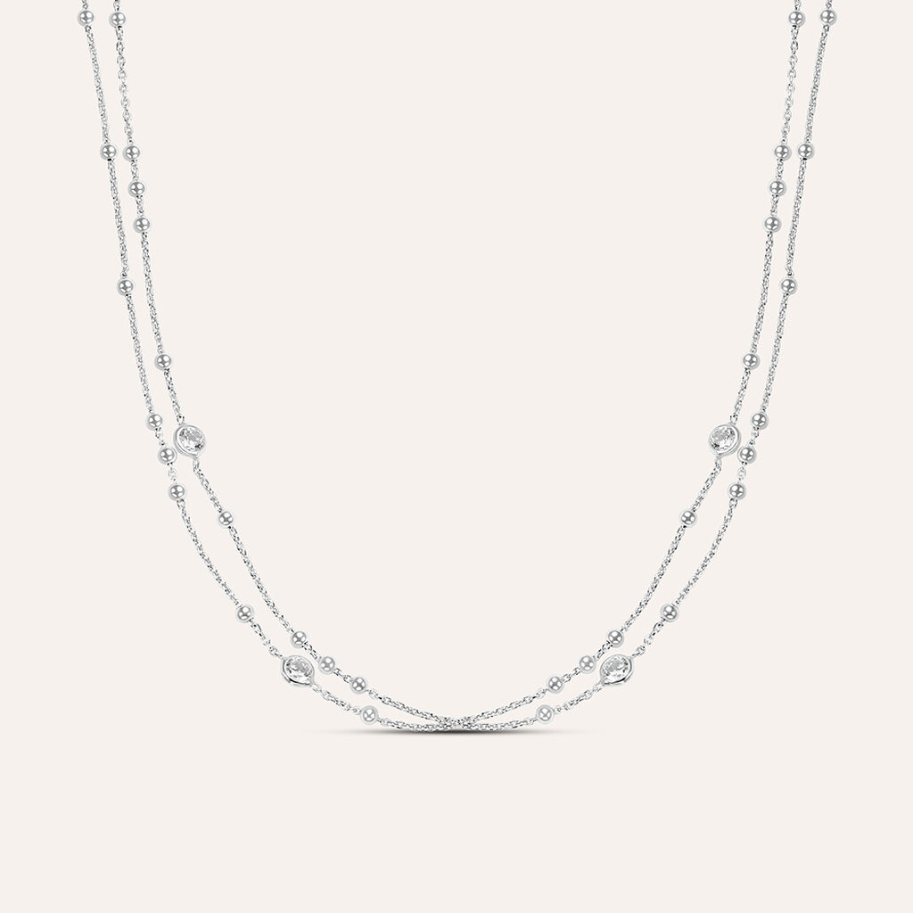Collana Silver Elegance Argento Rodiato Cubic Zirconia