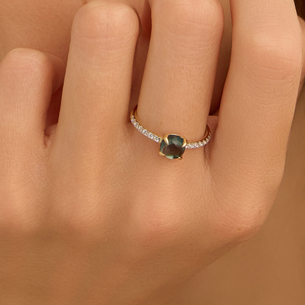 Anello Solitario Amélie Oro Giallo Topazio Cubic Zirconia