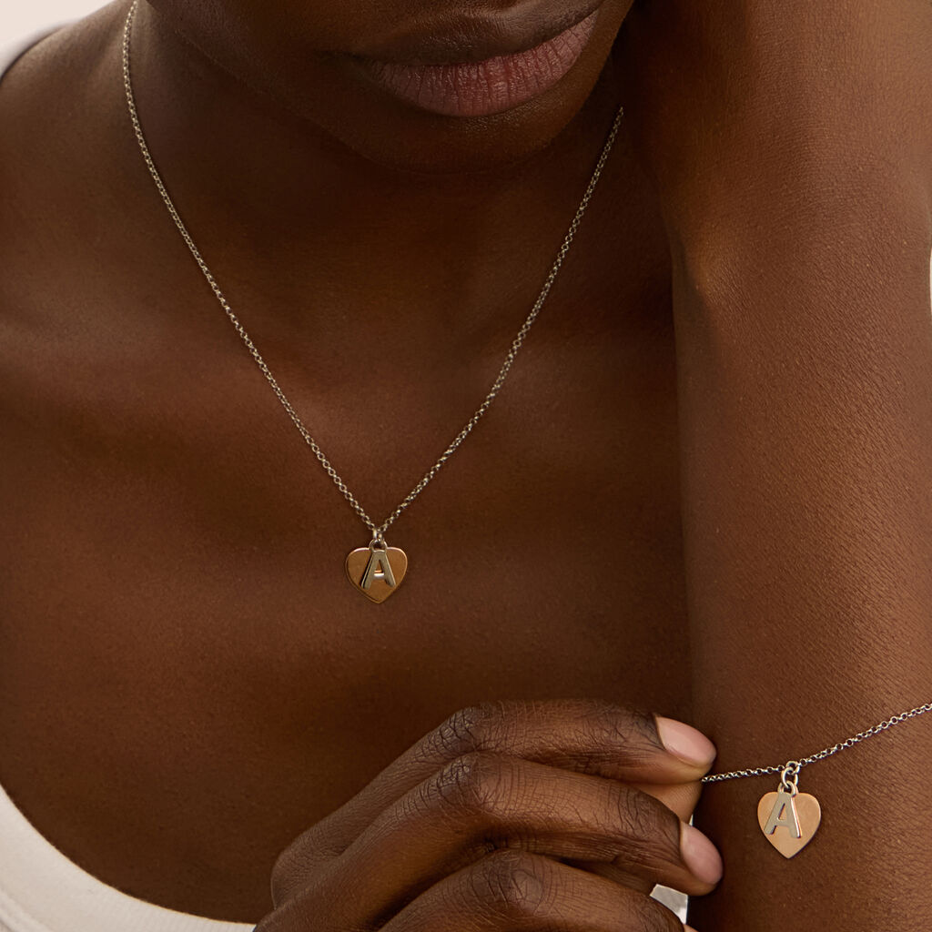 Collana Silver Collection Argento Bicolore Bianco / Rosa