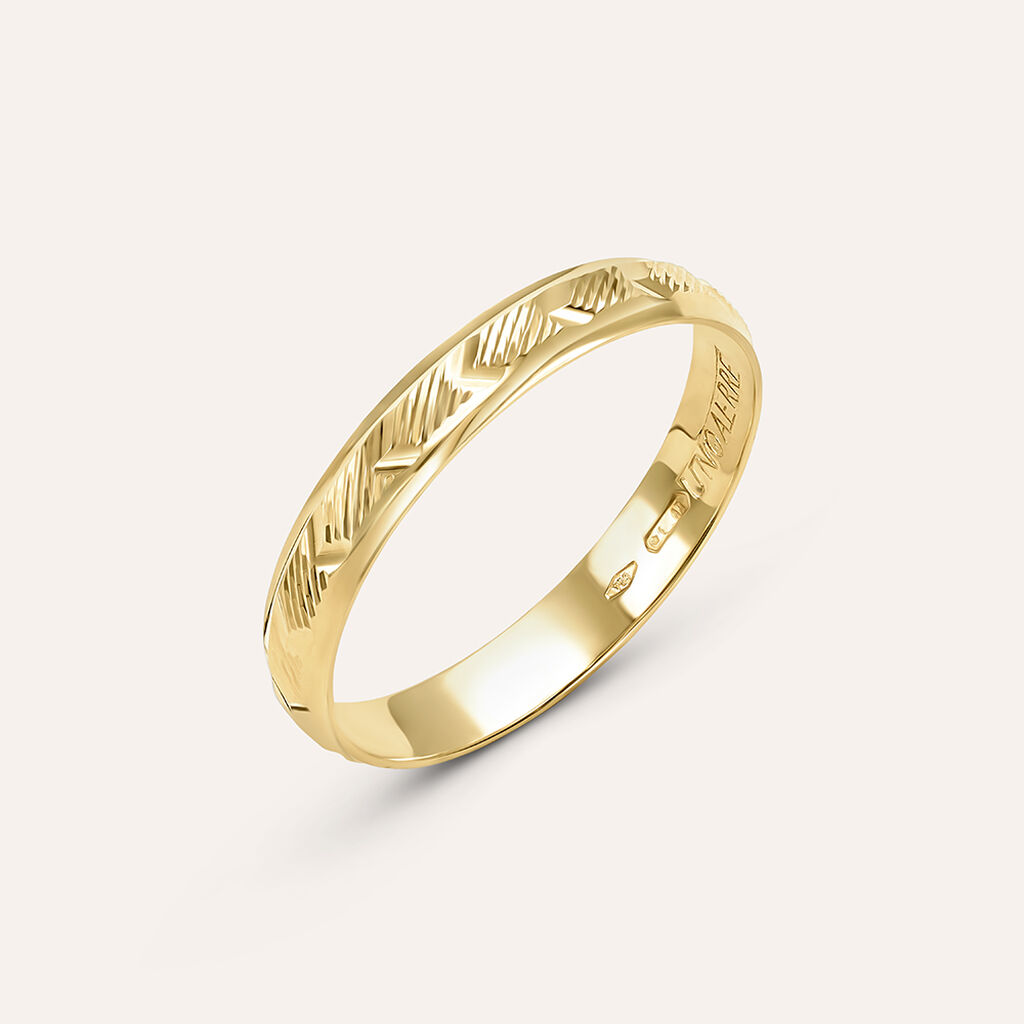 Fede Classica Diamantata 3 mm Oro Giallo - Anelli con Incisione Donna | Stroili
