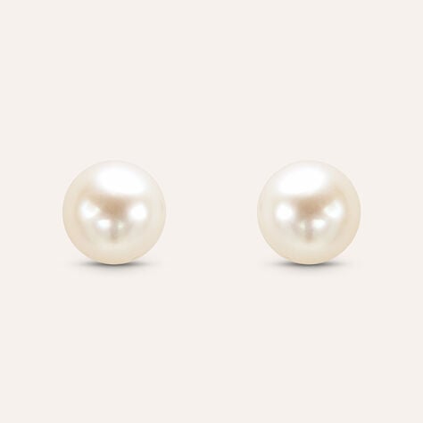 Orecchini Lobo Gabrielle Oro Bianco Perla Akoya - Orecchini a Lobo Donna | Stroili