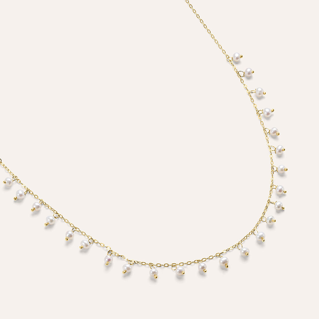 Collana Gabrielle Oro Giallo Perla D'Acqua Dolce