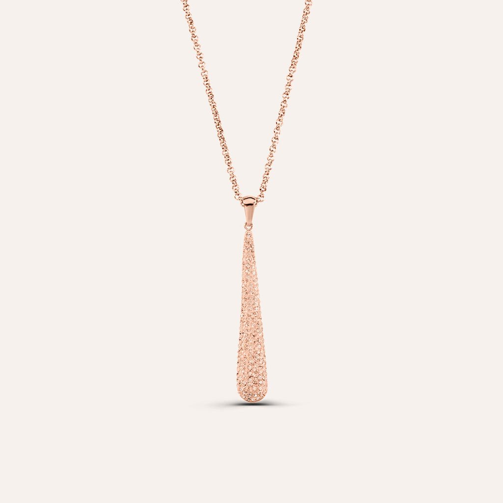 Collana Aura Acciaio Rosa Cristallo