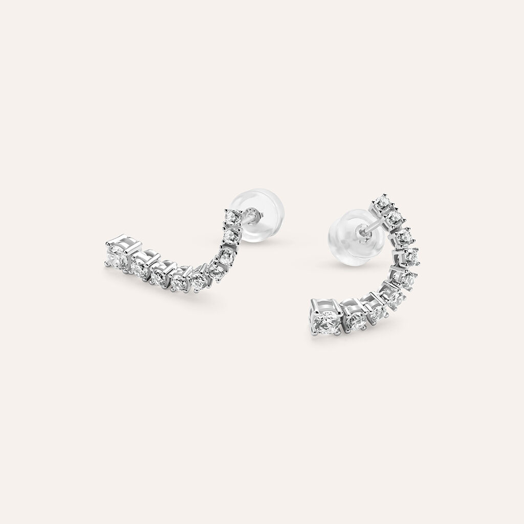 Orecchini Pendenti Tennis Claire Oro Bianco Cubic Zirconia - Orecchini Pendenti Donna | Stroili