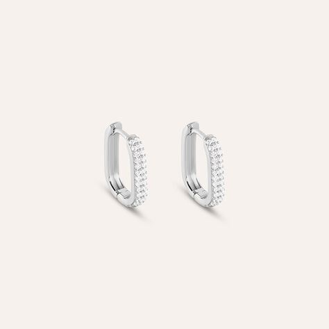 Orecchini A Cerchio Silver Shine Argento Rodiato Cubic Zirconia - Orecchini a Cerchio Donna | Stroili