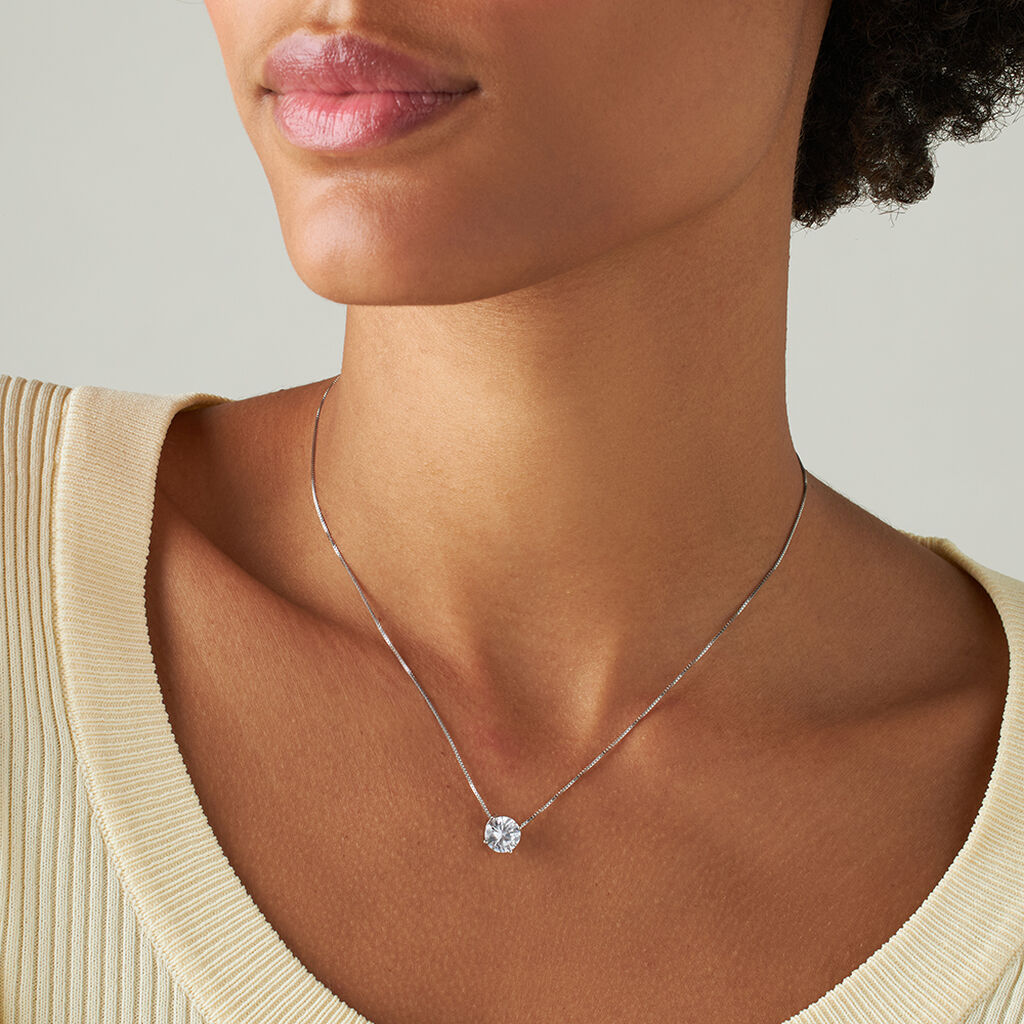 Collana Punto Luce Silver Elegance Argento Rodiato Cubic Zirconia -  Donna | Stroili