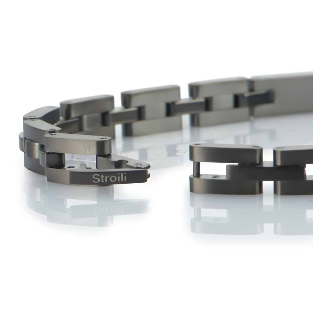 Bracciale Man Code Acciaio Nero Cristallo