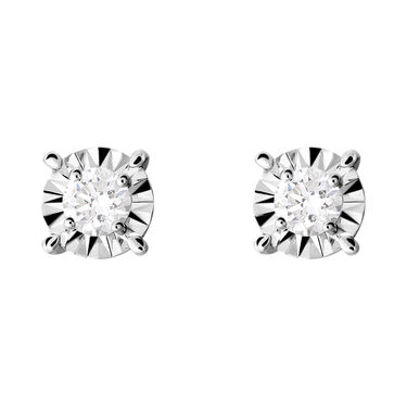 Orecchini Lobo Punto Luce Diamotion Oro Bianco Diamante